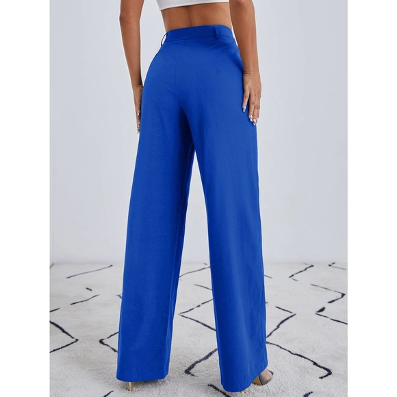 High waist Zip Up Straight Leg Pants dress pants black - Picture 9 of 12